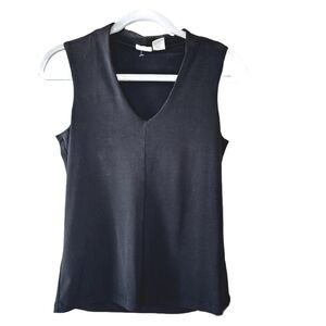 Merona Black Stretchy V Neck Sleeveless Top Size S